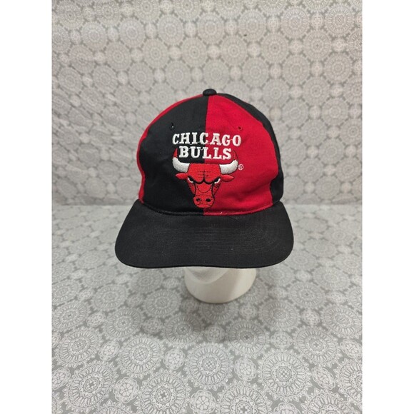 Chicago Bulls Starter NBA Hat Cap Red Black Adjustable Snapback Pinwheel - Picture 1 of 7